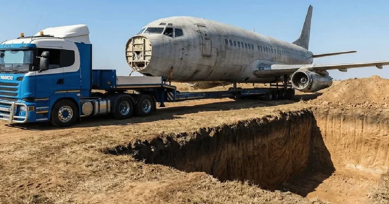 Arka bahçesine satın aldığı devasa uçağı gömdü: Planı ortaya çıktı Sözcü Gazetesi