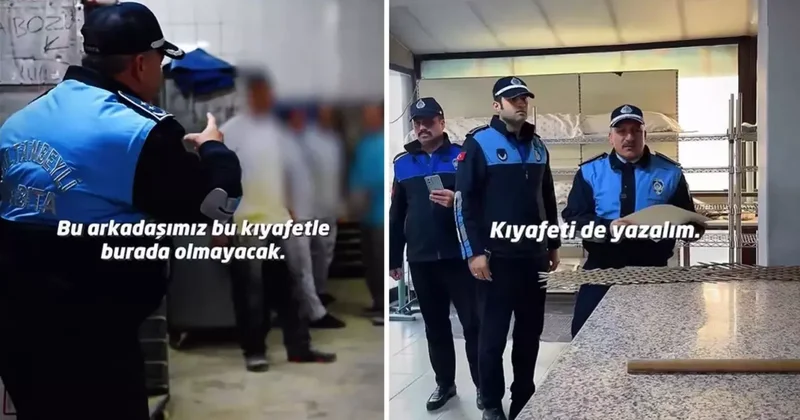 Fırına denetime giden zabıta ekiplerini şaşırtan manzara: Bu kıyafetle olmaz