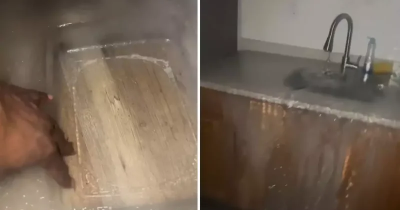 Musluğu açık unuttu, tüm evi buz tuttu