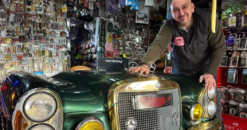 Sanayi esnafı 1967 model Mercedes i çalışma masası yaptı