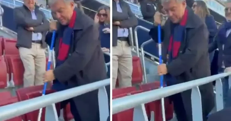 Barcelona Başkanı, eline paspas alıp stadyumda temizlik yaptı