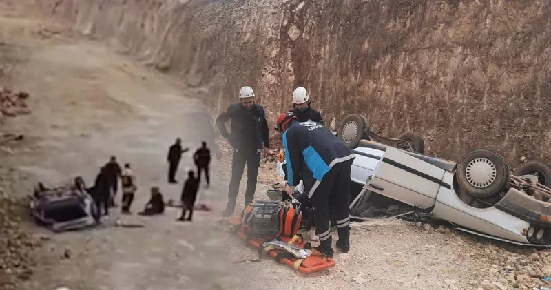 Kontrolden çıkan otomobil 8 metre yükseklikten aşağı uçtu!