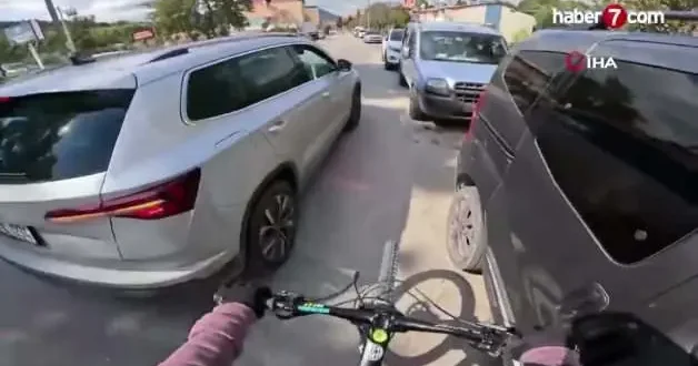 Bisikletli genci sıkıştıran sürücüye 180 bin lira ceza kesildi