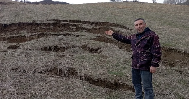 Tokat ta yağış sonrası heyelan tarlayı kullanılamaz hale getirdi Tokat Haberleri