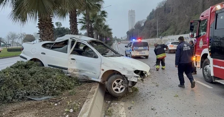 Samsun da alkolden işlem yapılan sürücü, yeniden yola çıkıp kaza yaptı: 4 yaralı