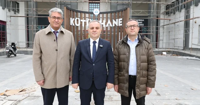 Rektör Prof. Dr. Altun, yenileme çalışması devam eden kütüphane binasını inceledi Kayseri Haberleri