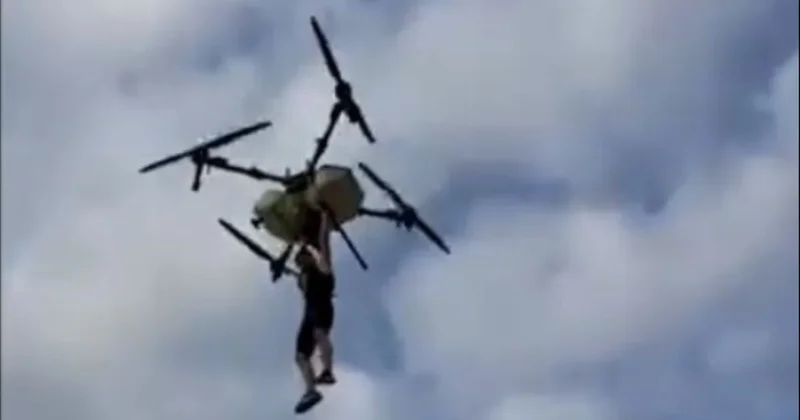 Samsun da tarım dronuna tutunan çiftçi yere çakıldı! O anlar kameraya yansıdı Sözcü Gazetesi