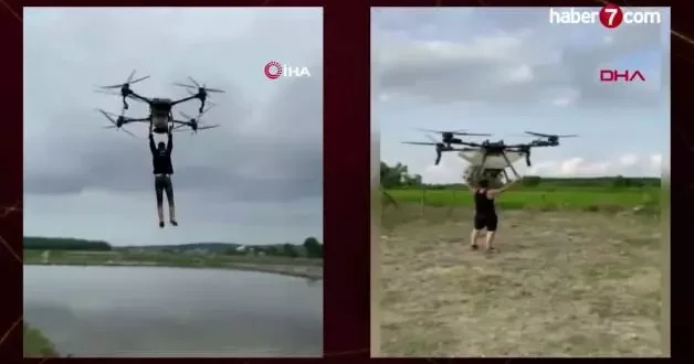 Hemşehrisine özenen çiftçi, dronla yere çakıldı