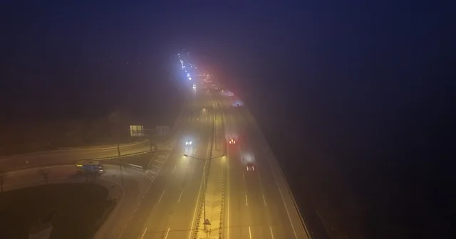 Bursa da sis: Mudanya yolunda görüş mesafesi düştü Bursa Haberleri