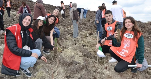 Manisa da yanan alanlar yeniden yeşeriyor Manisa da 13 noktada 30 bin fidan toprakla buluşacak Manisa Haberleri