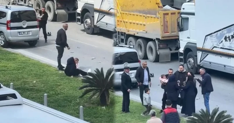 Kazada yaralanan kadın sinir krizi geçirdi: O anlar böyle görüntülendi