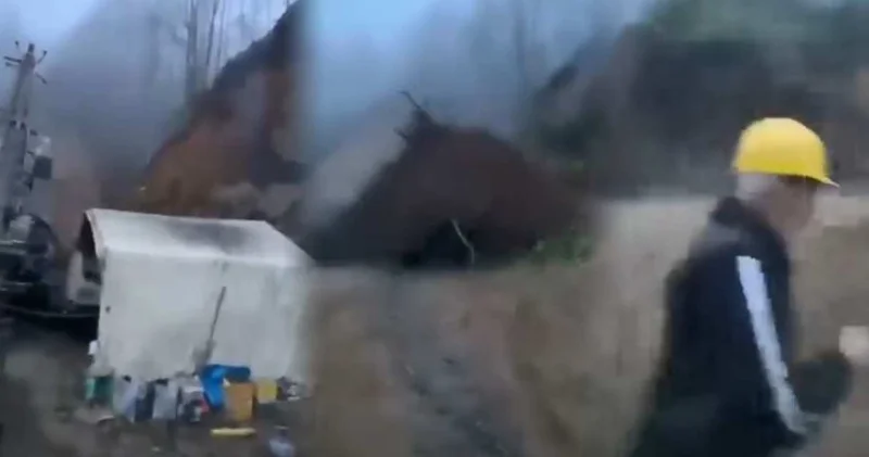 Giresun’da heyelan felaketi! İşçiler kıl payı kurtuldu