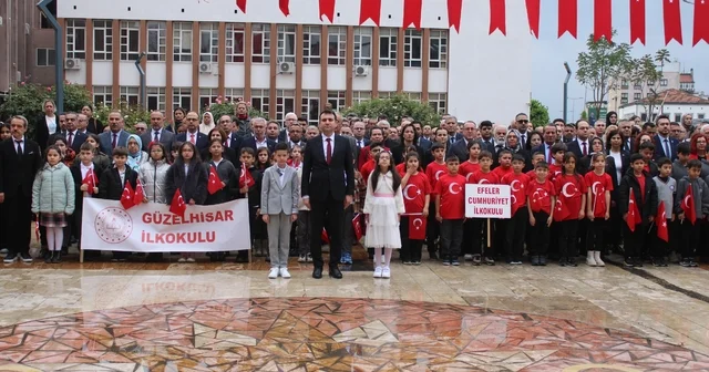 Aydın da 23 Nisan kutlamaları çelenk sunumuyla başladı Aydın Haberleri