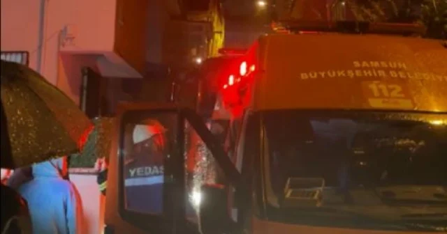 Elektrikli sobadan çıkan yangında anne ile 6 aylık bebeği dumandan etkilendi Samsun Haberleri