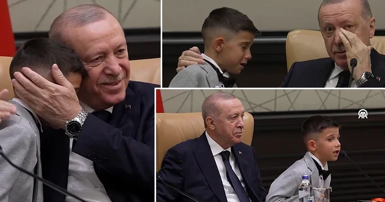 Cumhurbaşkanı Erdoğan Külliye de çocuklarla beraber