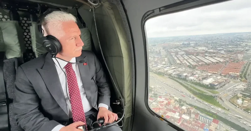 Vali Gül, bayram tatilinin ilk gününde İstanbul trafiğini havadan denetledi