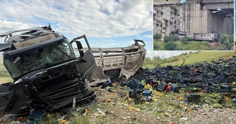 Otomobile çarpan tır viyadükten uçtu: 3 kişi hayatını kaybetti, 3 kişi yaralandı