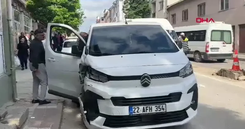 Edirne de kontrolden çıkan kamyonet dehşet saçtı