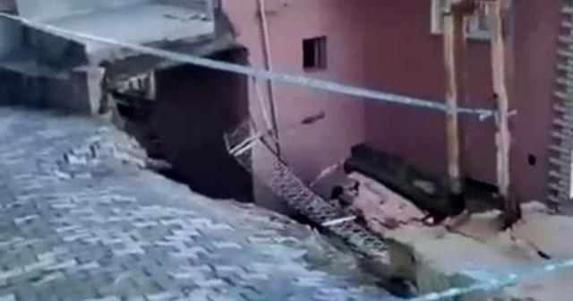 Çöken istinat duvarı binada hasar oluşturdu Tokat Haberleri