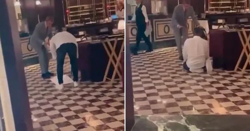 Restoranın ortasında namaz kıldı! Görüntü kullanıcıları ikiye böldü