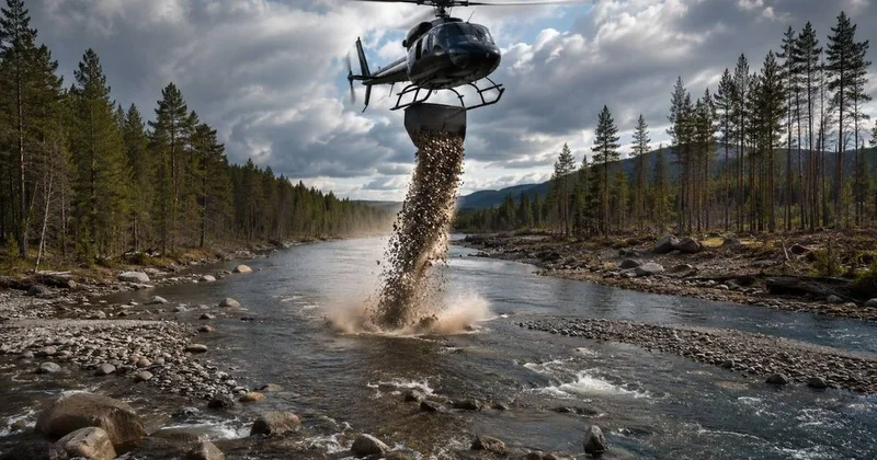 Helikopterle nehre 180 ton kum ve çakıl bırakıldı: İşte nedeni Sözcü Gazetesi