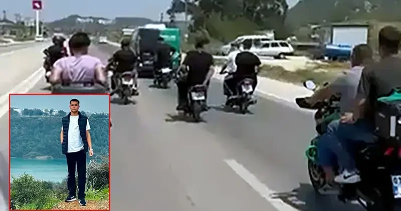 Arkadaşları, kazada ölen Atakan’ı motosikletlerle konvoy yaparak son yolculuğuna uğurladı