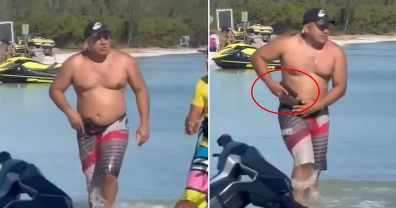 Mayosundan silahını çıkarıp tetiğe bastı! Plaj çığlık sesleriyle inledi