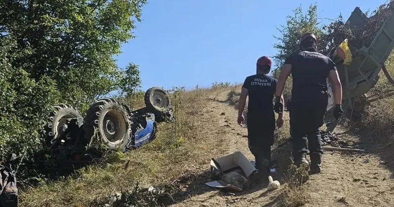 Şarampole devrilen traktörün 15 yaşındaki sürücüsü ağır yaralandı