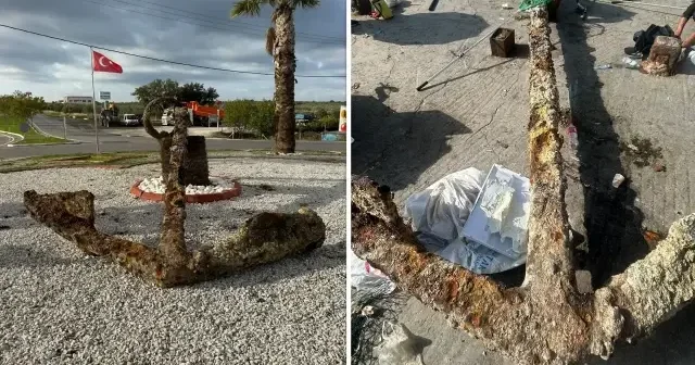 Çanakkale de balıkçıların ağına yaklaşık 3 tonluk tarihi çapa takıldı Aktüel Haberleri