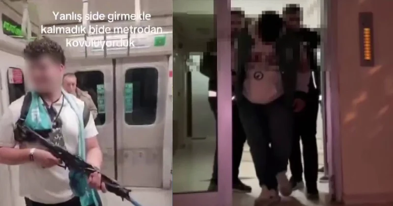 Kadıköy metrosunda oyuncak tüfekle gezip sosyal medyada paylaştı: Gözaltına alındı