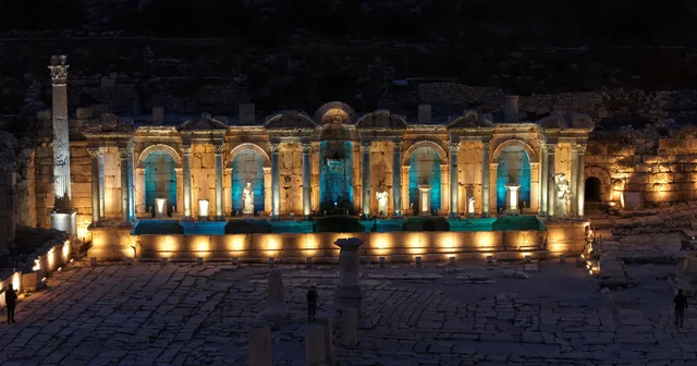 Aşkların ve imparatorların şehri Sagalassos ta ışıklar gece müzeciliği için yandı Burdur Haberleri