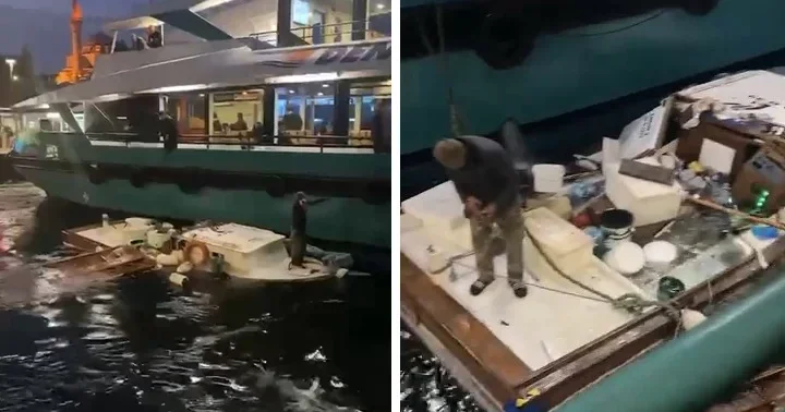 Üsküdar da korku dolu anlar! Yolcu motoru balıkçı teknesine çarptı