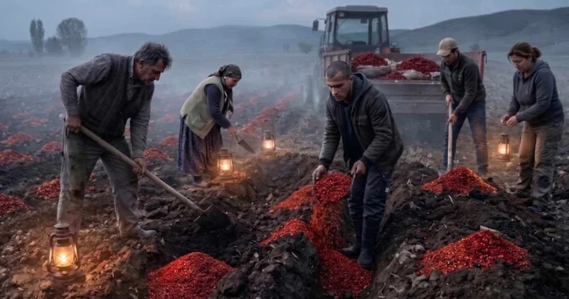 Toprağa 15 ton acı pul biber dökmeye başladılar Sözcü Gazetesi