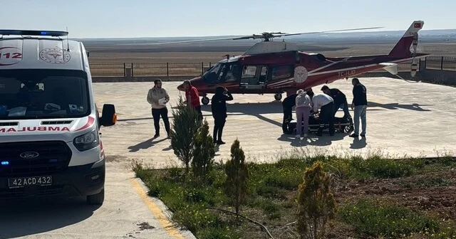 Kulu da 70 yaşındaki hasta ambulans helikopterle sevk edildi Konya Haberleri Habertürk Yerel Haberler