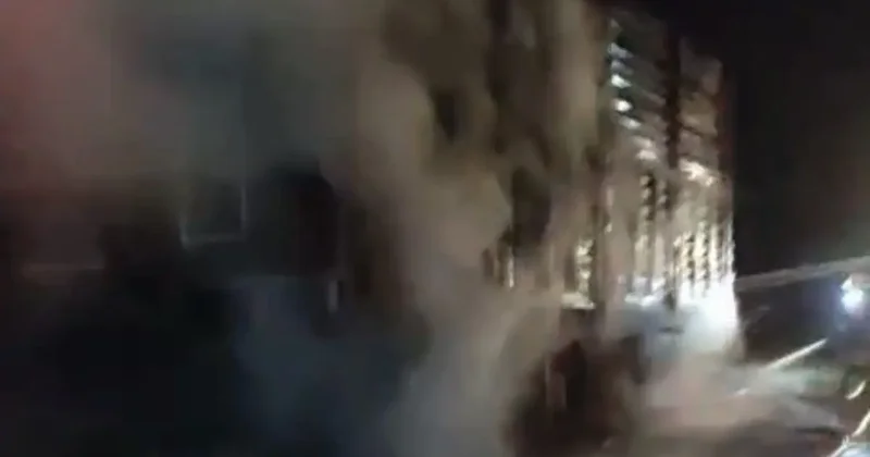Susurluk’ta kömür yüklü dorsede yangın