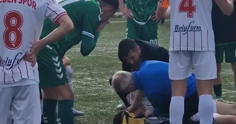 Amatör maçta futbolcu bilincini kaybetti