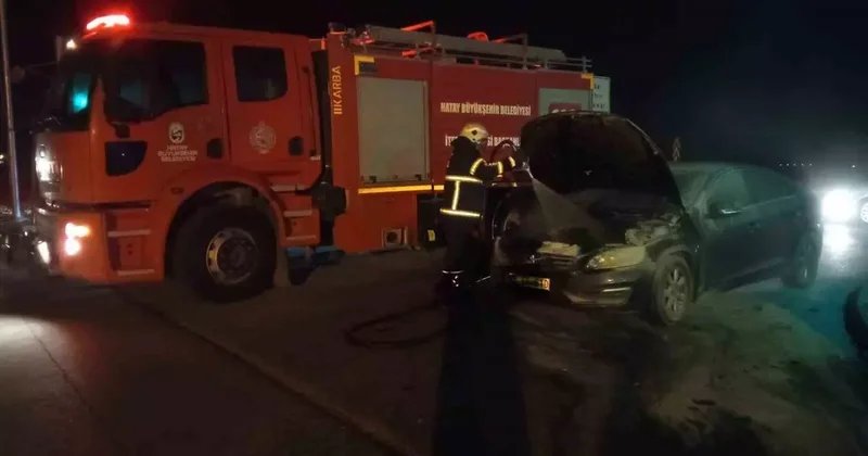 Hassa’da otomobil yangını