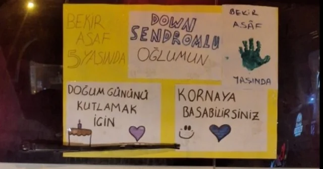 Down sendromlu Bekir Asaf ın doğum gününü, sürücüler kornalarla kutladı Amasya Haberleri