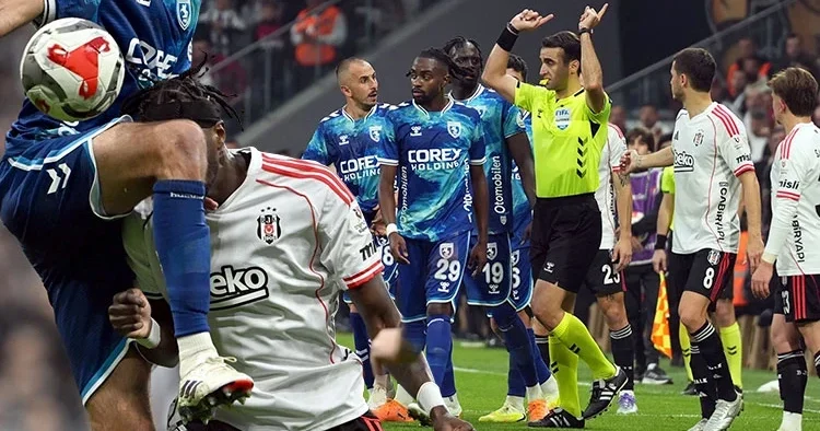 Beşiktaş Samsunspor maçında çok konuşulan pozisyon: VAR incelemeye çağırdı, hakem penaltı yok dedi!