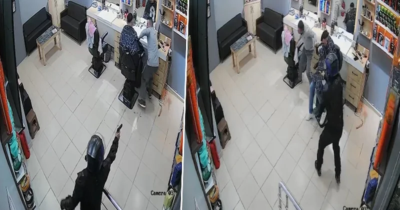 Dükkanda dehşet anları! Kaskla girdi, tıraş yapan berberi kurşun yağmuruna tuttu Sözcü Gazetesi