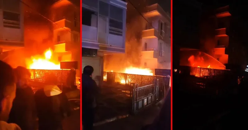 Ümraniye de iş yerinde korkutan yangın! Kısa sürede tüm binayı sardı
