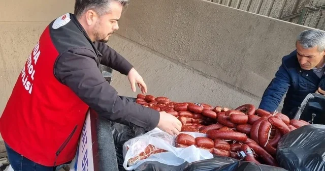 Tarihi geçmiş 850 kilogram sucuk ele geçirildi Kahramanmaraş Haberleri