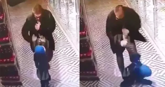 Rusya da vicdansız adam küçük çocuğu yumrukla yere serdi, adamın sonu ibretlik oldu