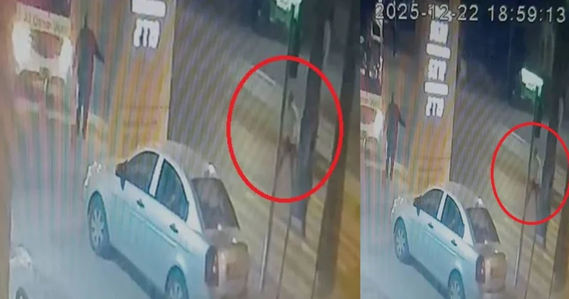 Yolun karşısına geçmek isteyen yayaya çarptı: Feci kaza kamerada!