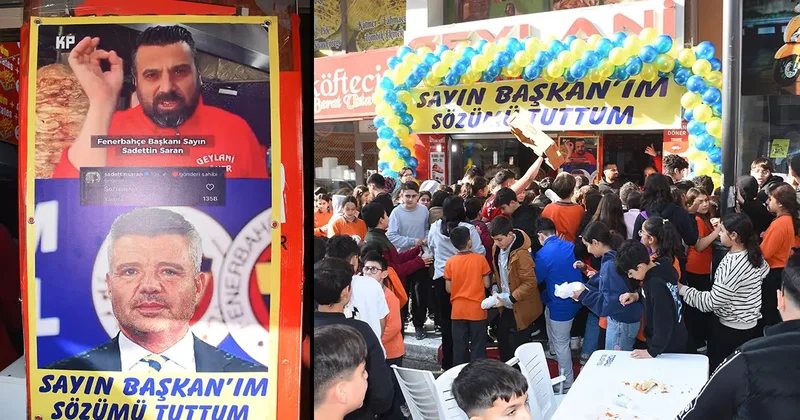 Sadettin Saran a verdiği sözü tuttu: Bedava döner izdihamı yaşandı