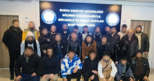 Bursa da göçmen kaçakçılığına darbe: 29 yabancı uyruklu şahıs yakalandı Bursa Haberleri