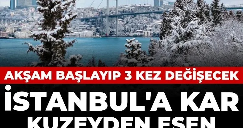 Kar İstanbul a kuzeyden esen fırtınayla girecek! Akşam başlayıp 3 kez değişecek