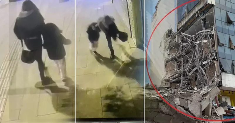 Facianın eşiğinden dönüldü: Bina çöktü, caddeye savruldu! Anne ile kızı son anda kurtuldu