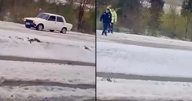 Muğla da dolu yağışı