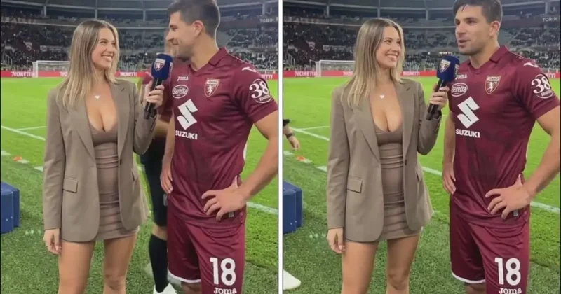 Ünlü golcü, kadın muhabirin güzelliği karşısında afalladı ama gerçek başka çıktı